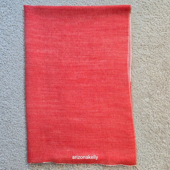 NWOT *SILK* Woven Scarf Lightweight Red-Orange-Brick - Picture 1 of 14